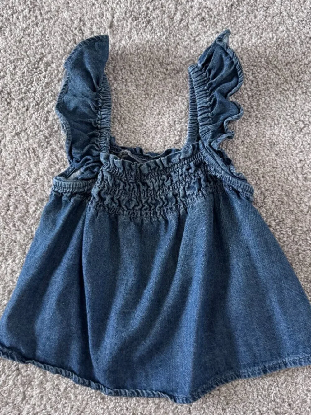 Girls Size 2 Baby GAP Toddler Denim Ruffle Top, Like New